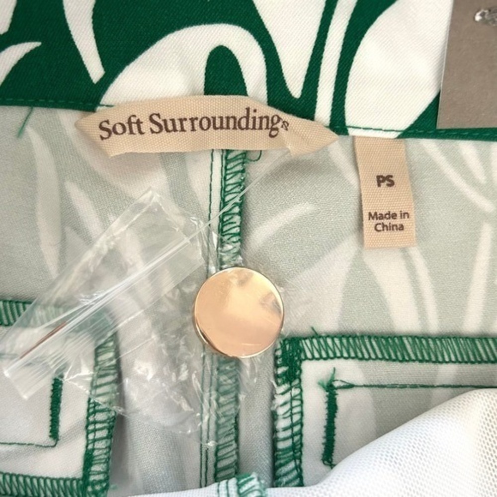Soft Surroundings Superla Slim Leg Crop Pants Leaf Print Ankle Pants Size 6/8 - Picture 9 of 15